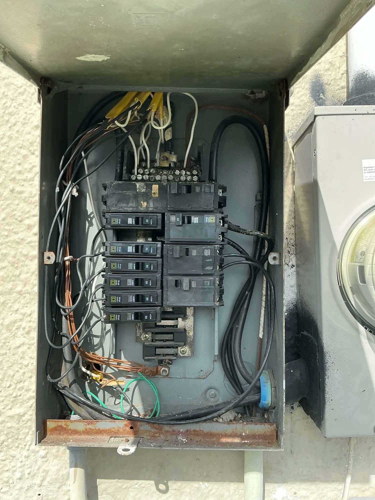 Older electrical panel before upgrade