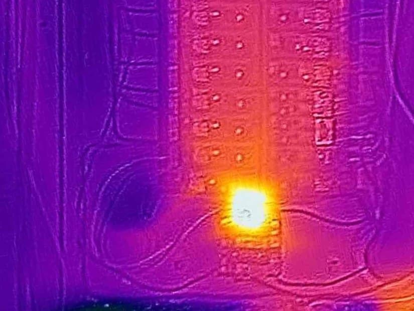Thermal image showing hidden heat inside an electrical panel